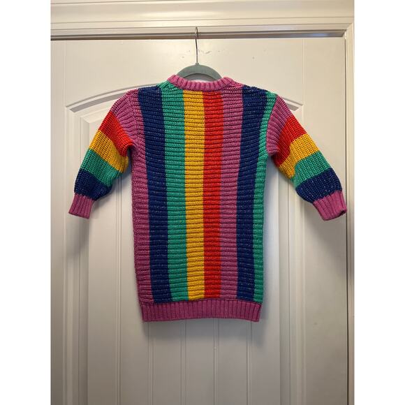 Hanna Anderson Girl Ribbed Knit Striped Pullover Sweater Dress Size 5 Multicolor - Picture 3 of 3